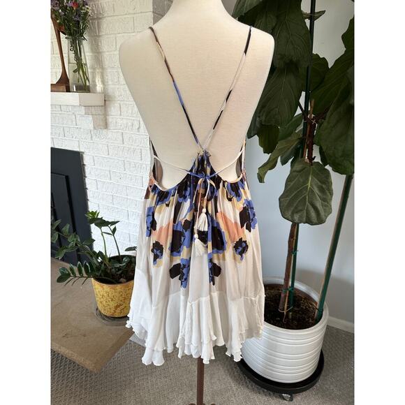Intimately Free People Tank Dress Gauzy Boho Shark Hi Lo Hem Festival Resort M - Picture 6 of 12